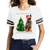 Ugly Australian Cattle Dog Santa Hat Christmas Tree Light Sweatshirt Scorecard Crop Tee | Artistshot