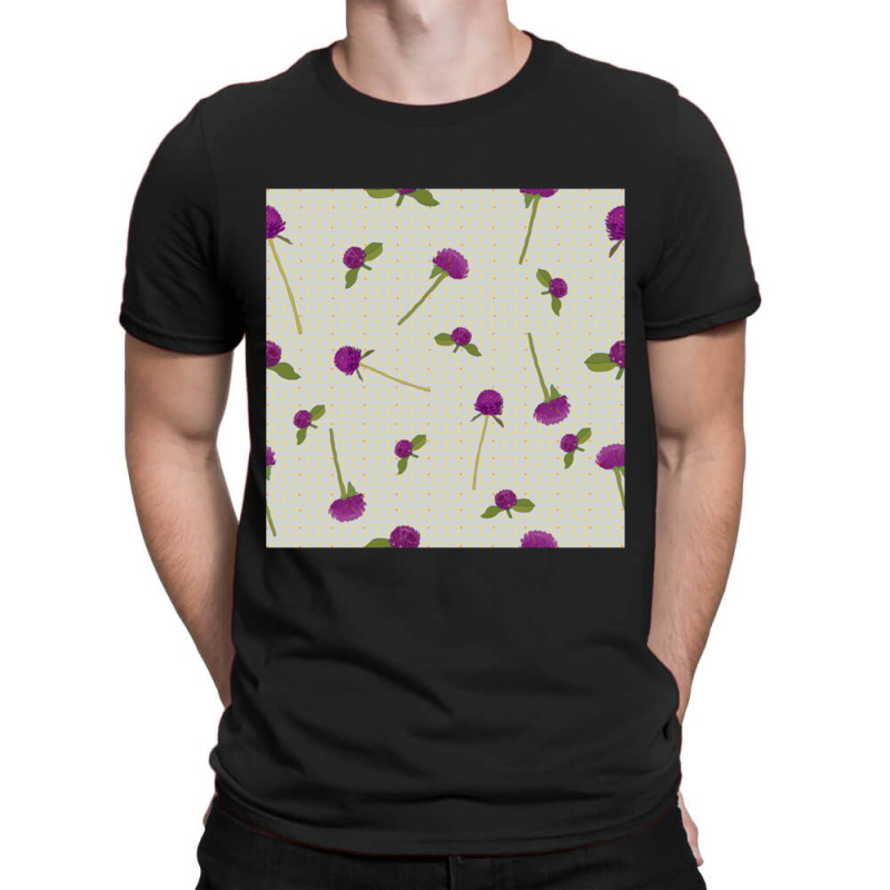 Globe Amaranth Vadamalli Seamless Pattern For Onam Trends T-Shirt by cm-arts | Artistshot