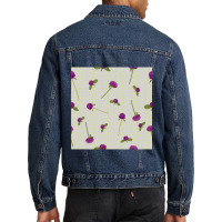 Globe Amaranth Vadamalli Seamless Pattern For Onam Trends Men Denim Jacket | Artistshot