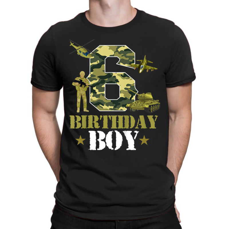 Kids 6th Birthday Military Themed Camo Boys 6 Yrs Old Soldier T-shirt | Artistshot