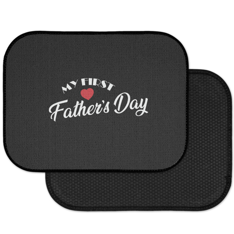 My First Father's Day Papa Father's Day Holiday Pullover Hoodie Rear Car Mat | Artistshot