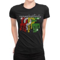 Unapologetically Dope Bling Rhinestone Black Girl Christmas T Shirt Ladies Fitted T-shirt | Artistshot