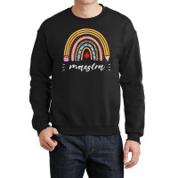 Maestra Bilingual Leopard Rainbow Regalos Spanish Teacher Crewneck Sweatshirt | Artistshot