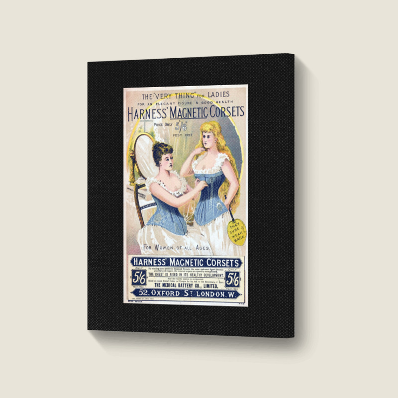 Vintage Medical Quackery Harness Magnetic Corsets Portrait Canvas Print | Artistshot