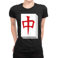 Mah Jong Player Mahjong Red Dragon Symbol Tiles Chinese Game Ladies Fitted T-shirt | Artistshot