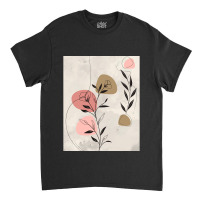 Minimal Nature Line Art  Abstract Flowers Graphic Classic T-shirt | Artistshot