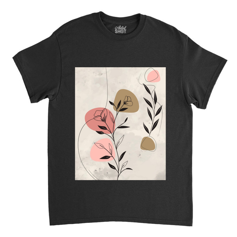 Minimal Nature Line Art  Abstract Flowers Graphic Classic T-shirt by cm-arts | Artistshot