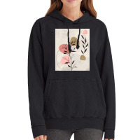 Minimal Nature Line Art  Abstract Flowers Graphic Vintage Hoodie | Artistshot