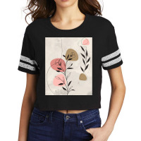 Minimal Nature Line Art  Abstract Flowers Graphic Scorecard Crop Tee | Artistshot