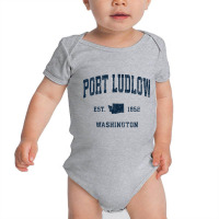 Port Ludlow Washington Wa Vintage Athletic Navy Sports Desig Long Slee Baby Bodysuit | Artistshot