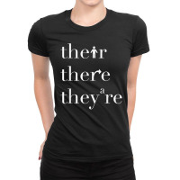 There Their Theyre English Teacher Funny Grammar Teacher Ladies Fitted T-shirt | Artistshot