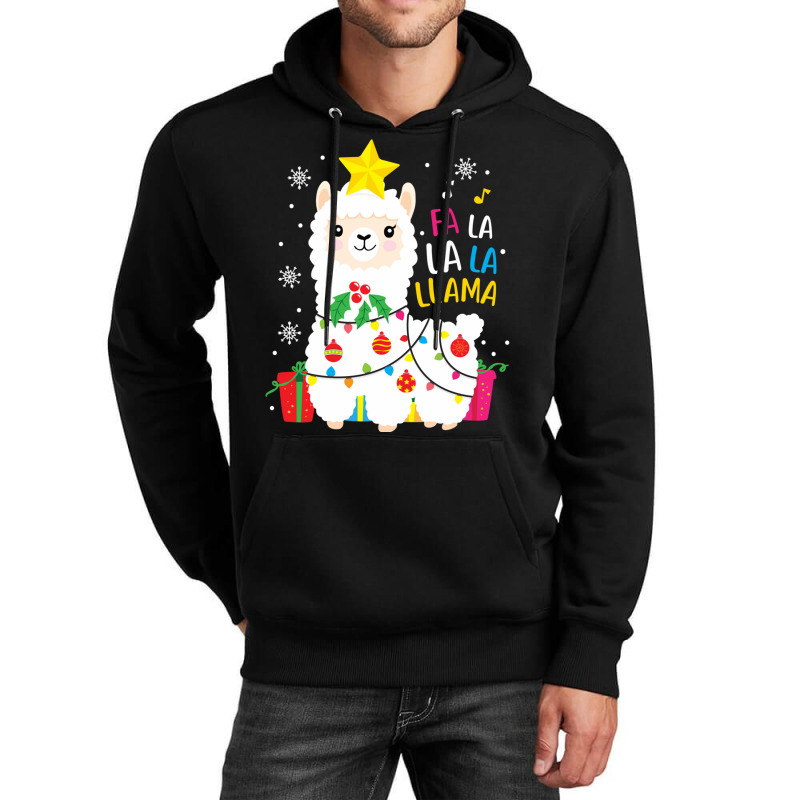 Funny Llama Fa La La Christmas Ornament Decors Unisex Hoodie | Artistshot