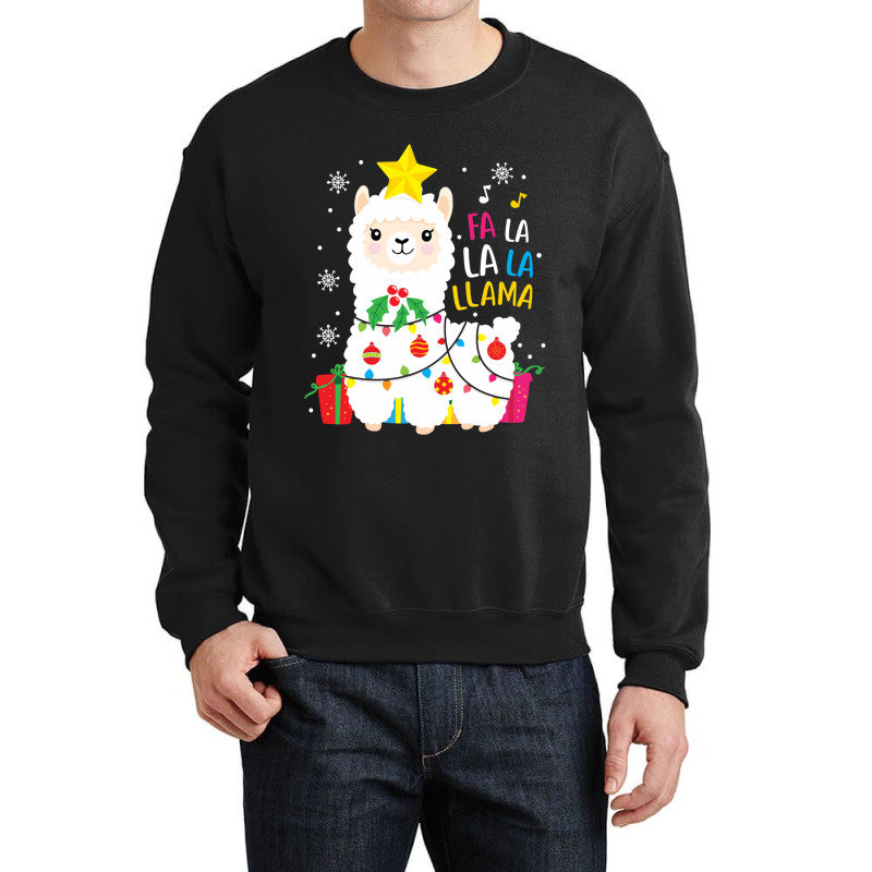 Funny Llama Fa La La Christmas Ornament Decors Crewneck Sweatshirt | Artistshot