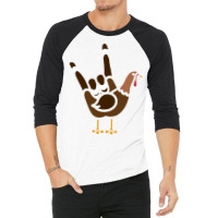 Asl American Sign Language Thankful Turkey Day Holiday Sweatshirt 3/4 Sleeve Shirt | Artistshot