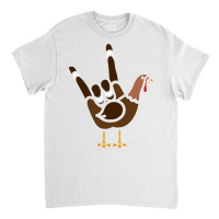 Asl American Sign Language Thankful Turkey Day Holiday Sweatshirt Classic T-shirt | Artistshot