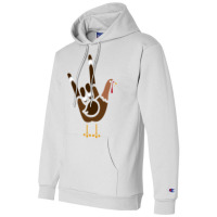 Asl American Sign Language Thankful Turkey Day Holiday Sweatshirt Champion Hoodie | Artistshot