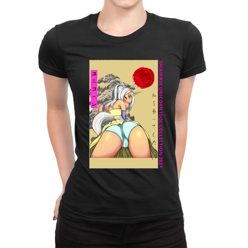 Loli Butt Unicorn Anime Ladies Fitted T-Shirt by cm-arts | Artistshot