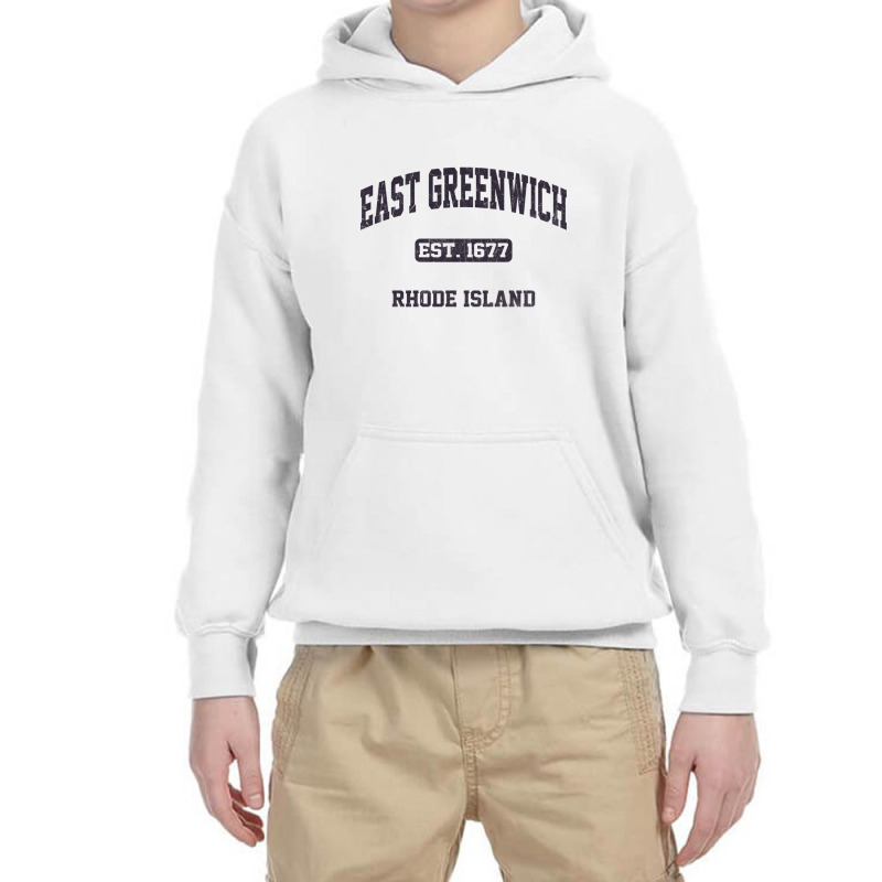 East Greenwich Rhode Island Ri Vintage State Athletic Style Sweatshirt Youth Hoodie by cm-arts | Artistshot