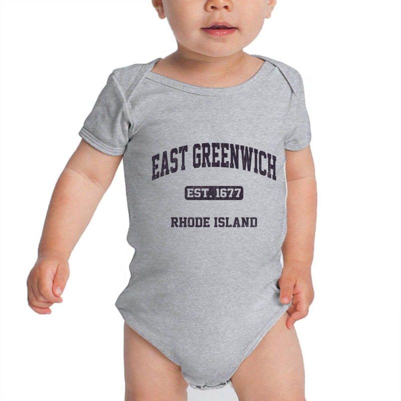 East Greenwich Rhode Island Ri Vintage State Athletic Style Sweatshirt Baby Bodysuit | Artistshot