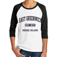 East Greenwich Rhode Island Ri Vintage State Athletic Style Sweatshirt Youth 3/4 Sleeve | Artistshot