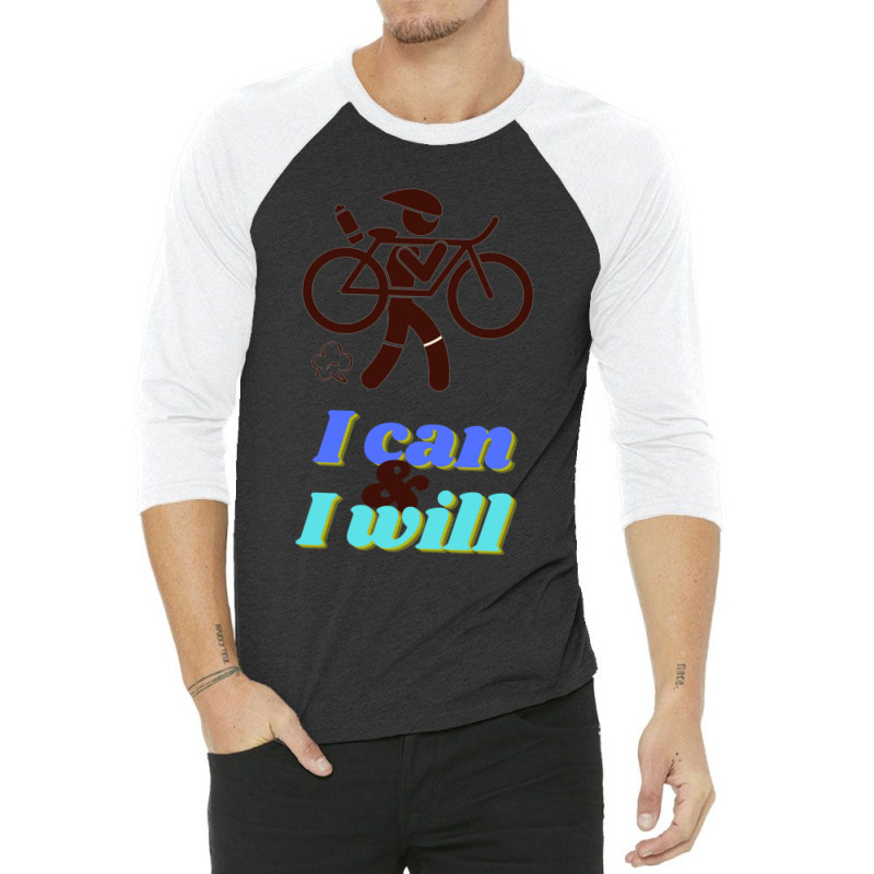 Funny Triathlon  Ironman I Can Amp I Will 3/4 Sleeve Shirt by cm-arts | Artistshot