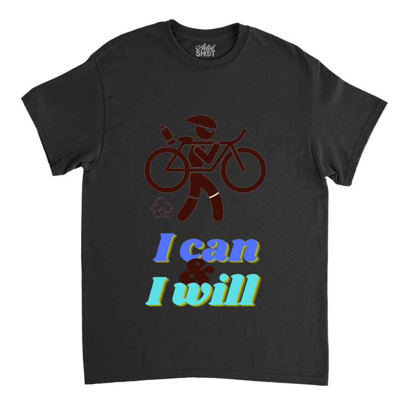 Funny Triathlon  Ironman I Can Amp I Will Classic T-shirt by cm-arts | Artistshot