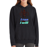 Funny Triathlon  Ironman I Can Amp I Will Vintage Hoodie | Artistshot