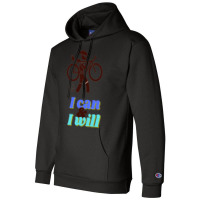 Funny Triathlon  Ironman I Can Amp I Will Champion Hoodie | Artistshot