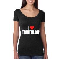 I Love Triathlon Women's Triblend Scoop T-shirt | Artistshot