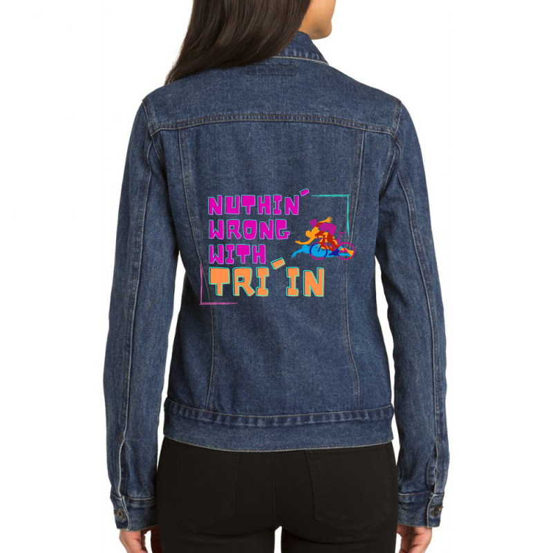 Nuthin Wrong With Triin Ladies Denim Jacket by cm-arts | Artistshot