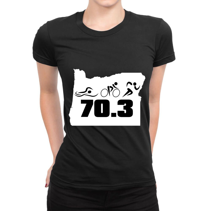 Oregon Triathlon Ladies Fitted T-Shirt by cm-arts | Artistshot