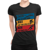 Swim  Run  Bike Ladies Fitted T-shirt | Artistshot