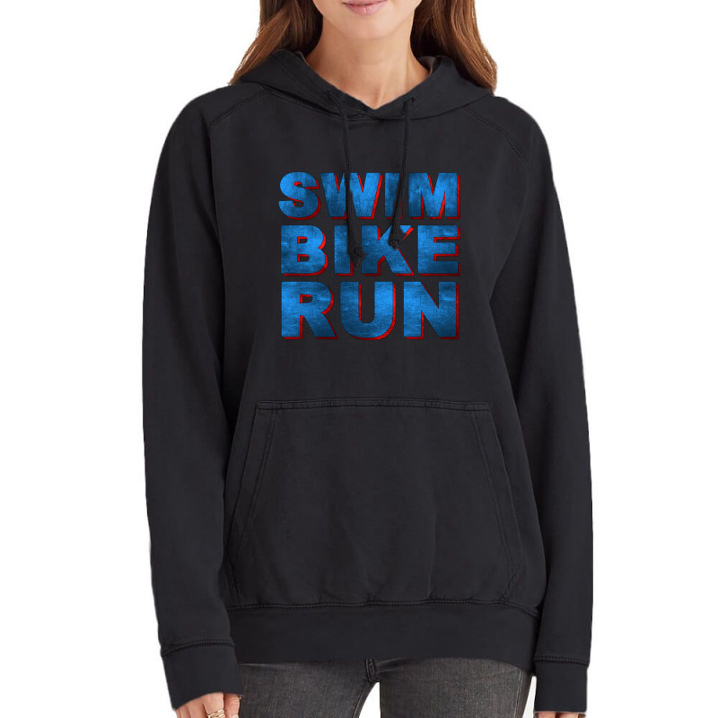 Swim Bike Run Vintage Hoodie by cm-arts | Artistshot