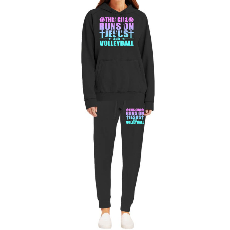 This Girl Runs On Jesus And Volleyball Novelty Hoodie & Jogger set by JaydaBenjamin | Artistshot