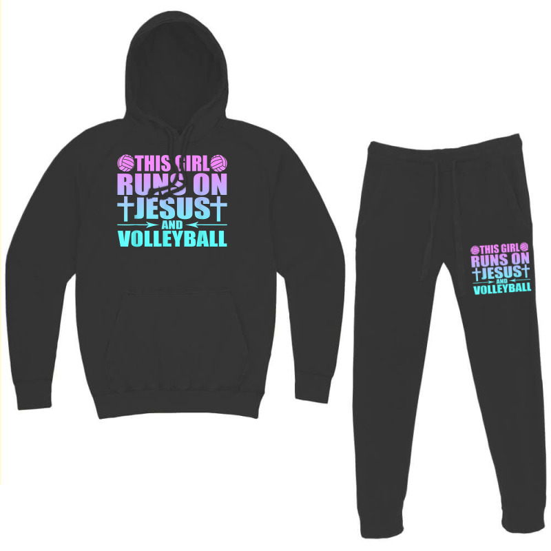 This Girl Runs On Jesus And Volleyball Novelty Hoodie & Jogger set by JaydaBenjamin | Artistshot