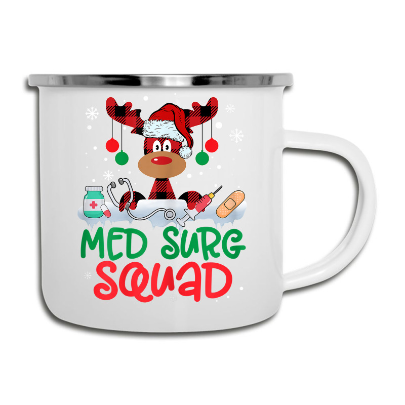 Womens Red Plaid Reindeer Santa Hat Med Surg Squad Nurse Christmas T S Camper Cup | Artistshot