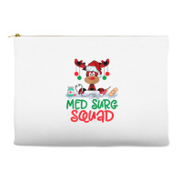 Womens Red Plaid Reindeer Santa Hat Med Surg Squad Nurse Christmas T S Accessory Pouches | Artistshot