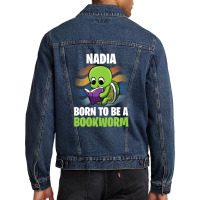 Nadia - Born To Be A Bookworm - Personalized Men Denim Jacket | Artistshot