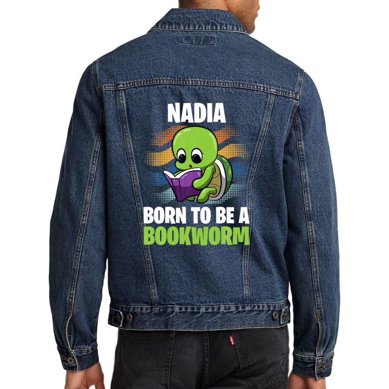 Nadia - Born To Be A Bookworm - Personalized Men Denim Jacket | Artistshot