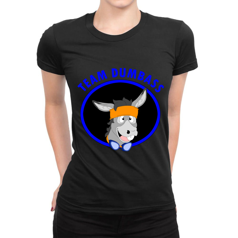 Team Dumbass Donkey Headshot Ladies Fitted T-Shirt by cm-arts | Artistshot