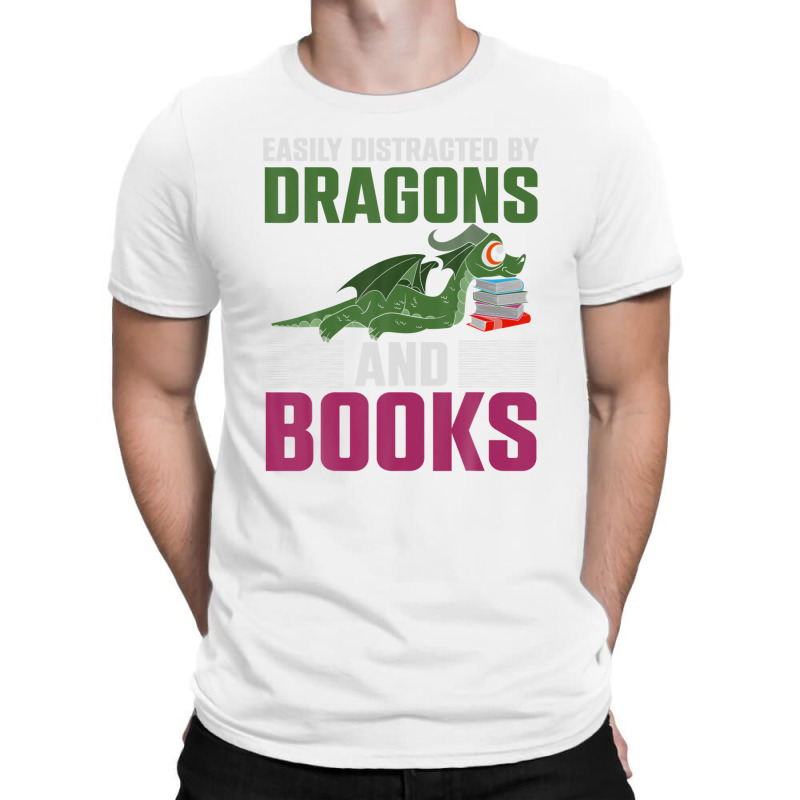 Fantasy Animal Dragon Book Reading Funny Book Dragon T-shirt | Artistshot