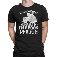 Fantasy Animal Bookworm Librarian Reading Funny Book Dragon T-shirt | Artistshot