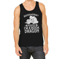 Fantasy Animal Bookworm Librarian Reading Funny Book Dragon Tank Top | Artistshot