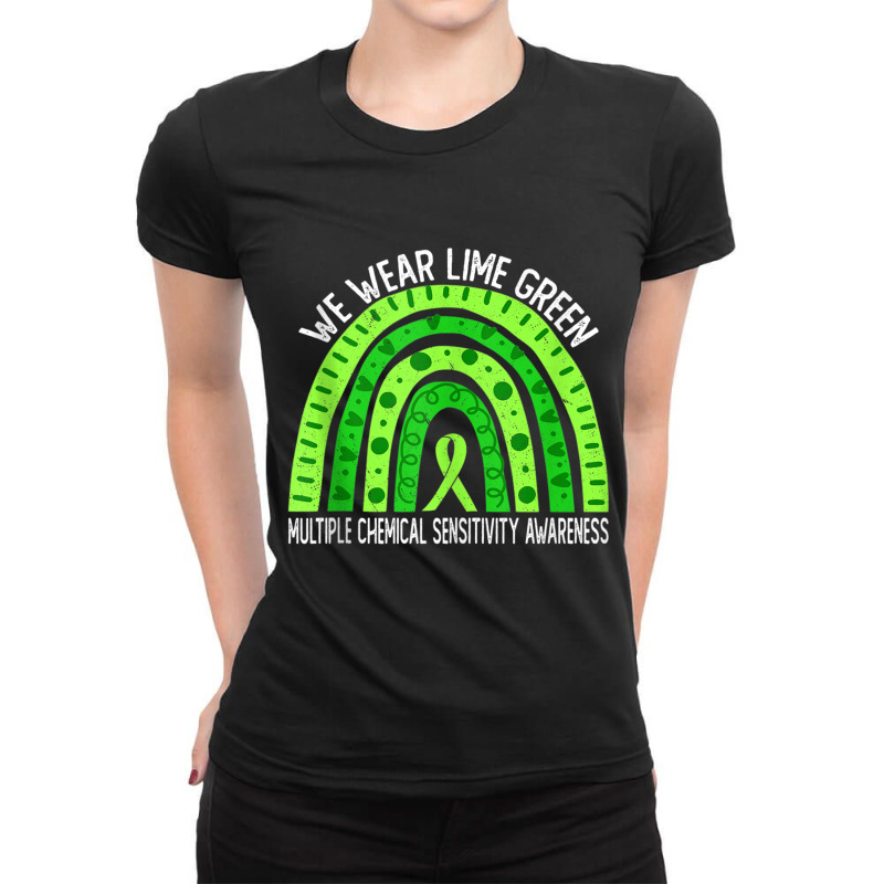 Wear Lime Green For Multiple Chemical Sensitivity Awareness Tank Top Ladies Fitted T-Shirt by cm-arts | Artistshot