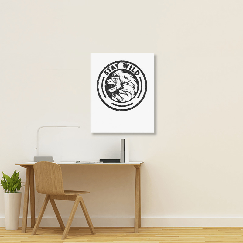 Funny Lion King Stay Wild Portrait Canvas Print | Artistshot