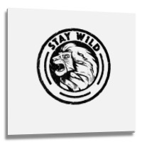 Funny Lion King Stay Wild Metal Print Square | Artistshot