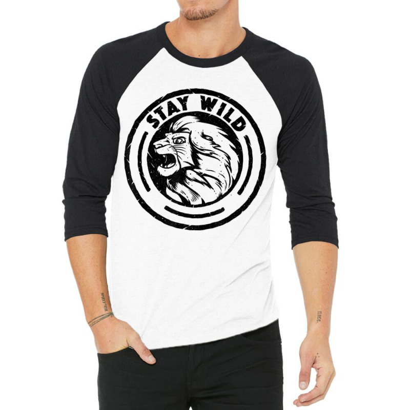 Funny Lion King Stay Wild 3/4 Sleeve Shirt | Artistshot