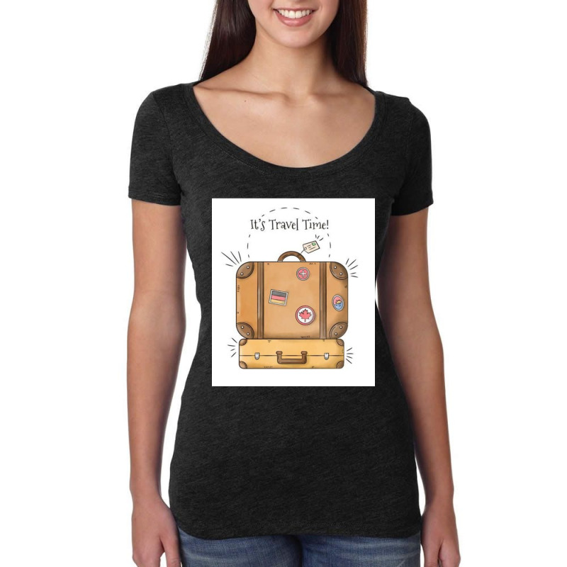 Its Time To Travel, Buon Ferrogosto Women's Triblend Scoop T-shirt by cm-arts | Artistshot