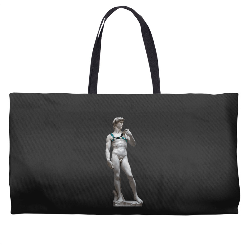 Michelangelo David Leather Harness Sculpture Art Male Statue Torso Weekender Totes | Artistshot