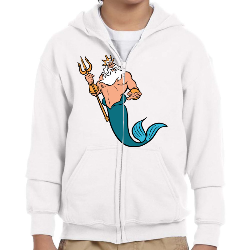 King Triton Youth Zipper Hoodie by jamaikan | Artistshot